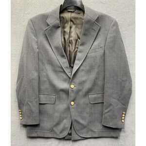 Palm Beach Blazer Sport Coat Mens 44R Gray Gold Button  Single Vented Notch